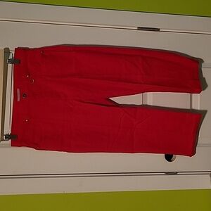 Simon Chang red crop pants